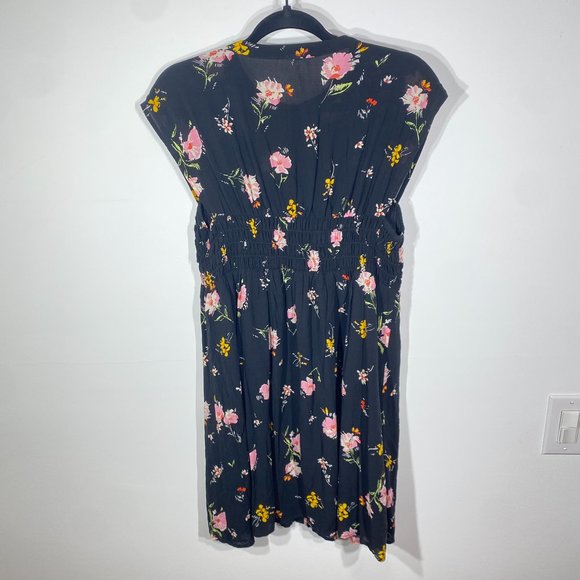 Free People Black Floral Button Down Sleeveless Dress, Size M - Picture 6 of 8